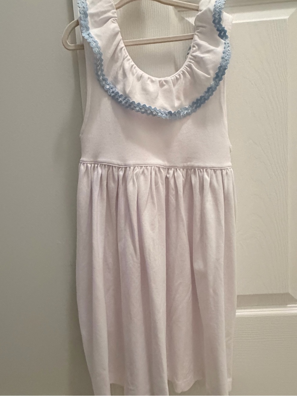 Edgehill Collection White Ruffled Neck Dress